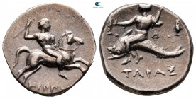 Calabria. Tarentum circa 272-240 BC. Hippodan... and Di..., magistrates. Nomos AR