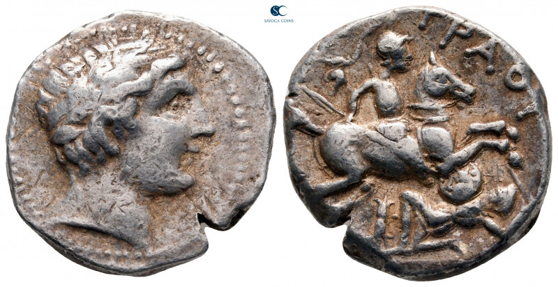 Kings of Paeonia. Uncertain Paeonian mint. Patraos 335-315 BC. 
Tetradrachm AR...