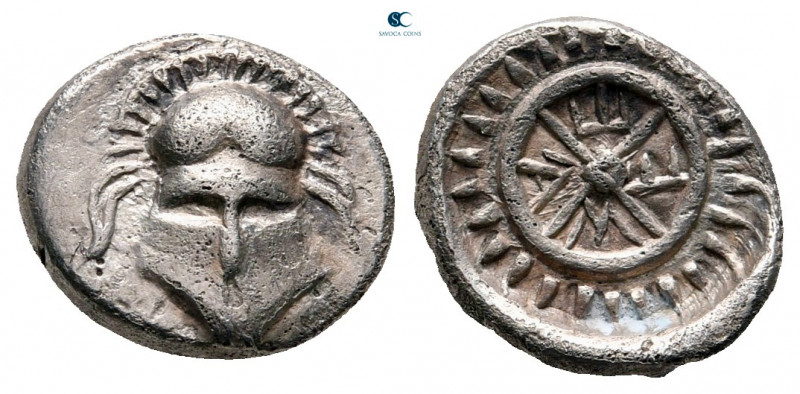 Thrace. Mesembria circa 400-300 BC. 
Diobol AR

10 mm, 1,44 g

Facing Corin...
