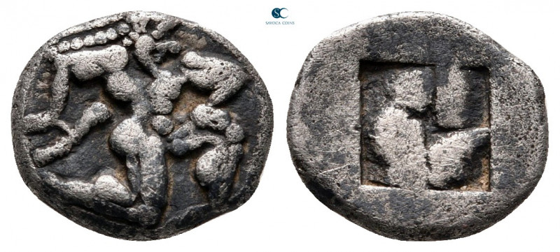 Islands off Thrace. Thasos circa 500-480 BC. 
Diobol AR

11 mm, 1,20 g

Nak...