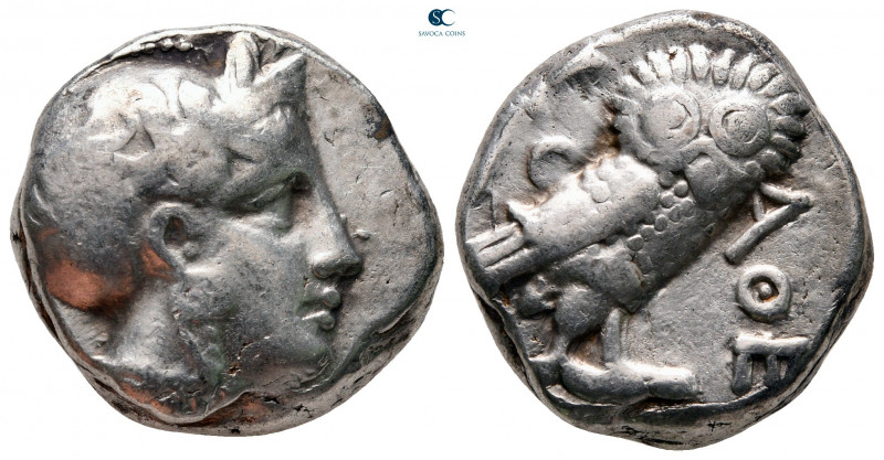 Attica. Athens circa 350-294 BC. 
Tetradrachm AR

20 mm, 17,13 g

Head of A...