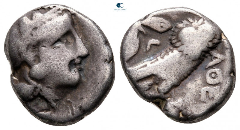 Attica. Athens circa 286-280 BC. 
Drachm AR

13 mm, 4,05 g

Head of Athena ...