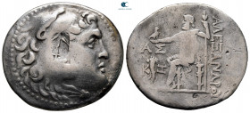 Pamphylia. Aspendos circa 212-184 BC. In the name and types of Alexander III of Macedon. Dated CY 27 (circa 186/5 BC). Tetradrachm AR