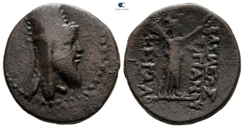 Kings of Armenia. Uncertain mint. Tigranes IV, First reign AD 60-62. 
Dichalkon...