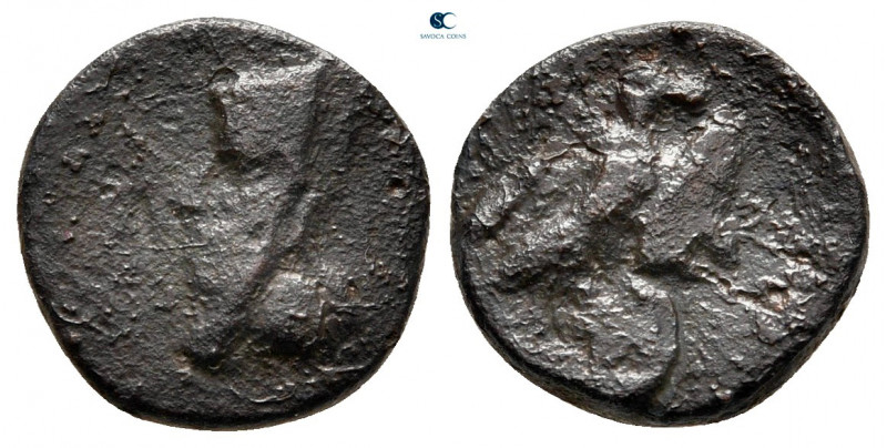 Kings of Sophene. Armenian mint. Mithradates I 150-100 BC. 
Chalkous Æ

13 mm...