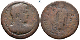 Aiolis. Kyme. Caracalla AD 198-217. Flavios Pauseros, as strategos. Bronze Æ Medallic type