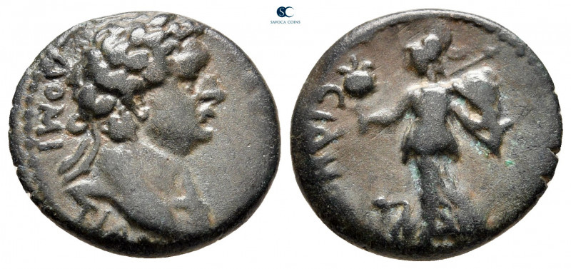 Pamphylia. Side. Domitian AD 81-96. 
Bronze Æ

15 mm, 3,30 g

ΔΟΜΙ[ΤΙΑΝΟϹ Κ...
