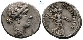 L. Hostilius Saserna 48 BC. Rome. Denarius AR