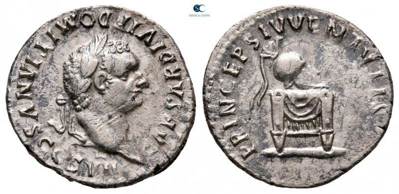 Domitian as Caesar AD 69-81. Struck under Titus. Rome
Denarius AR

17 mm, 3,0...