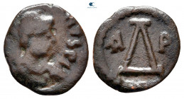 Justinian I AD 527-565. Thessalonica.  4 Nummi Æ