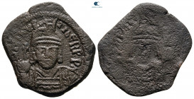 Maurice Tiberius AD 582-602. Constantinople. Brockage Half Follis or 20 Nummi Æ