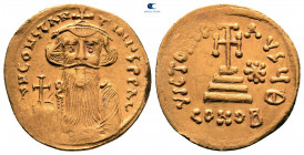 Constans II AD 641-668. Constantinople. Solidus AV. Light weight issue of 23 siliquae