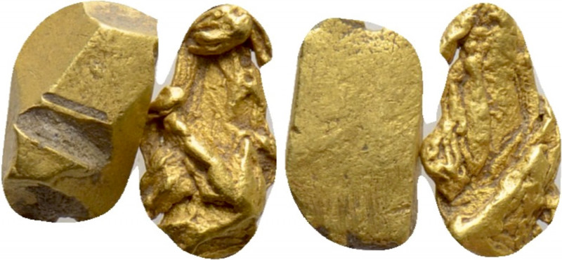 CENTRAL EUROPE. Boii. 2 Pieces of Hackgold (Hacked down GOLD coins). 

Conditi...