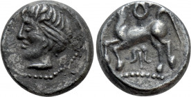 CENTRAL EUROPE. Imitations of Philip II of Macedon (2nd-1st centuries BC). Obol. "Triskeles / lyra" type