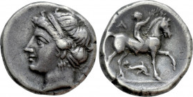 CALABRIA. Tarentum. Nomos or Didrachm (Circa 281-272 BC)