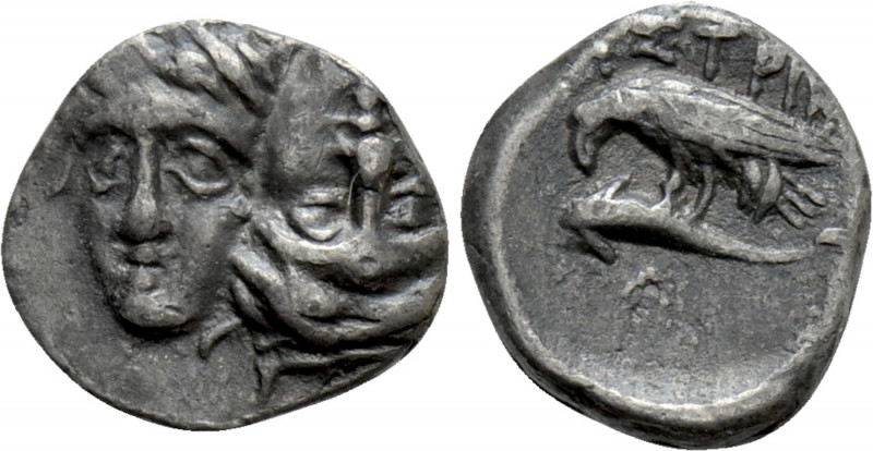 MOESIA. Istros. Trihemiobol or 1/4 Drachm (4th century BC). 

Obv: Facing male...