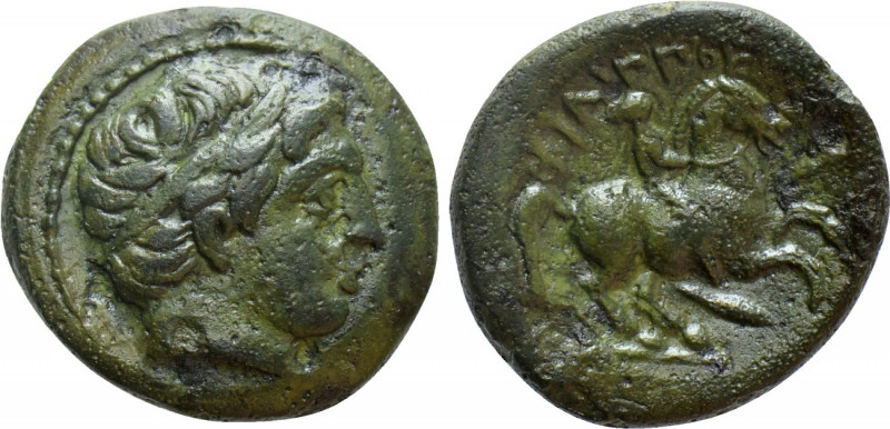 KINGS OF MACEDON. Philip II (359-336 BC). Ae. 

Obv: Diademed head of Apollo r...