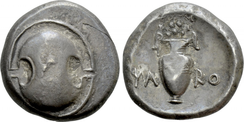 BOEOTIA. Thebes. Stater (Circa 395-338 BC). Charo-, magistrate. 

Obv: Boeotia...