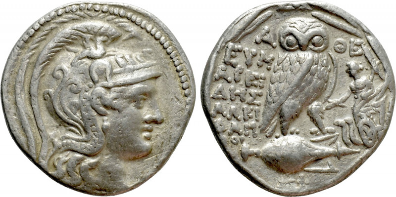 ATTICA. Athens. Tetradrachm (145/4 BC). New Style Coinage. Eumareides and Lakida...