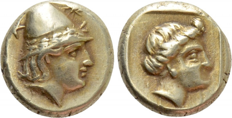 LESBOS. Mytilene. EL Hekte (Circa 377-326 BC). 

Obv: Head of Kabeiros right, ...