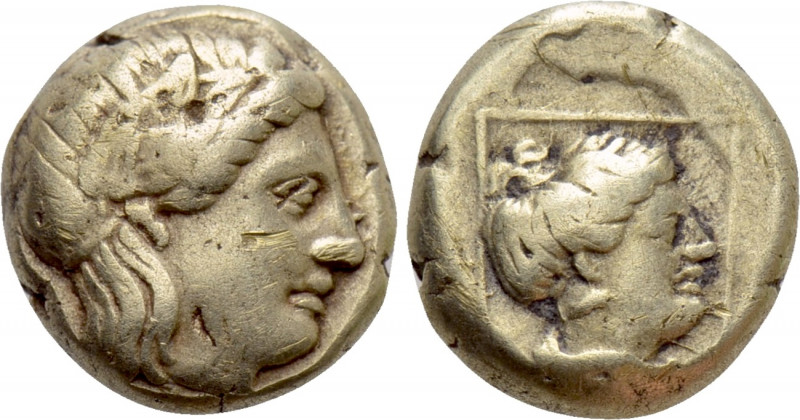 LESBOS. Mytilene. EL Hekte (Circa 377-326 BC). 

Obv: Laureate head of Apollo ...