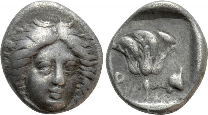 CARIA. Rhodes. Hemidrachm (Circa 408/7-390 BC). 

Obv: Head of Helios facing s...