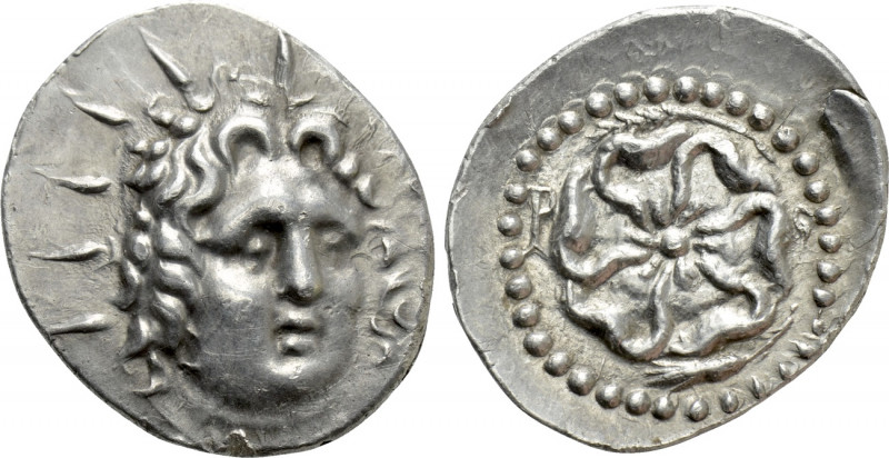 CARIA. Rhodes. Drachm (Circa 88/42 BC-AD 14). 

Obv: Radiate head of Helios fa...