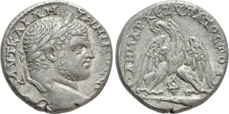 PHOENICIA. Tyre. Caracalla (198-217). Tetradrachm. 

Obv: AVT KAI ANTωNINOC CЄ...