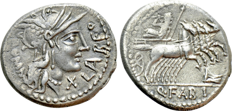Q. FABIUS LABEO (124 BC). Denarius. Rome. 

Obv: LABEO / ROMA. 
Helmeted head...