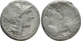APPIUS CLAUDIUS PULCHER, T. MANLIUS MANCIUS and Q. URBINIUS. Brockage Denarius (111-110 BC). Rome