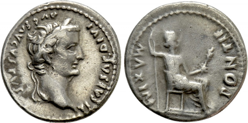 TIBERIUS (14-37). Denarius. "Tribute Penny" type. Lugdunum. 

Obv: TI CAESAR D...