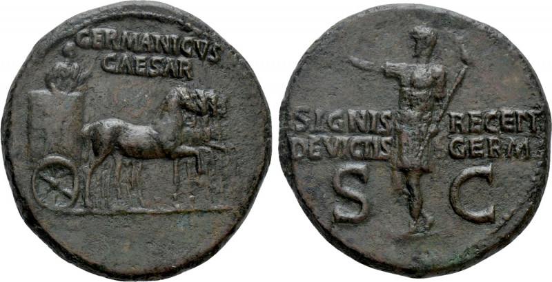 GERMANICUS (Died 19). Dupondius. Rome. Struck under Caligula. 

Obv: GERMANICV...