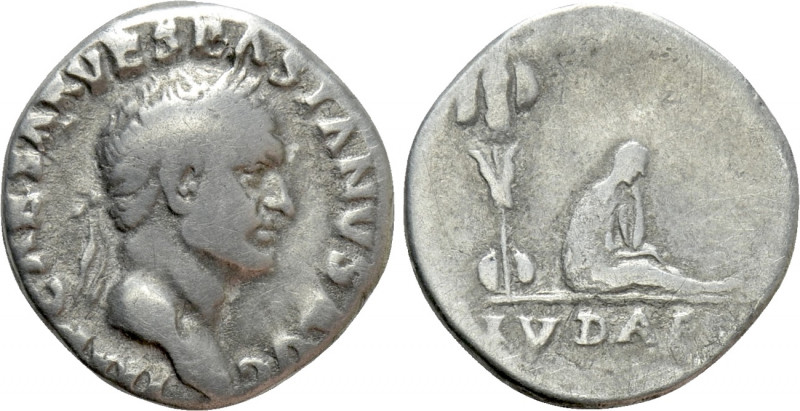 VESPASIAN (69-79). Denarius. Rome. "Judaea Capta" issue. 

Obv: IMP CAESAR VES...