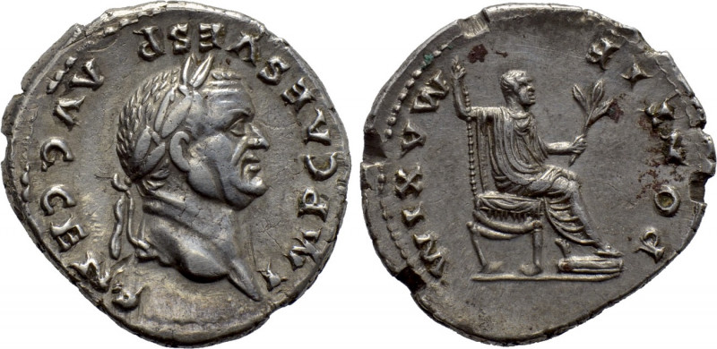 VESPASIAN (69-79). Denarius. Rome.

Obv: IMP CAES VESP AVG CENS.
Laureate hea...
