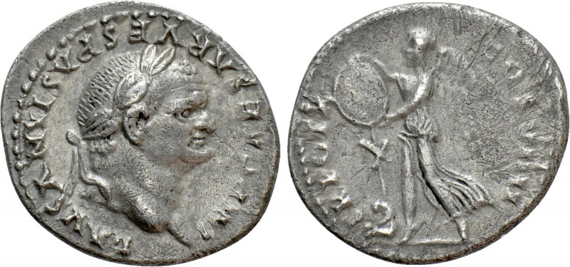 VESPASIAN (69-79). Denarius. Rome. "Judaea Capta" issue. 

Obv: IMP CAESAR VES...