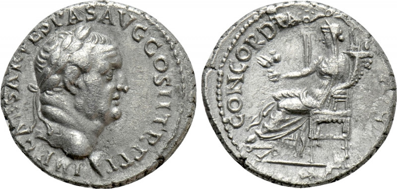 VESPASIAN (69-79). Denarius. Ephesus. 

Obv: IMP CAESAR VESPAS AVG COS II TR P...