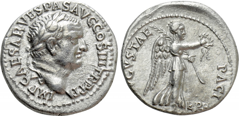 VESPASIAN (69-79). Denarius. Ephesus.

Obv: IMP CAESAR VESPAS AVG COS III TR P...