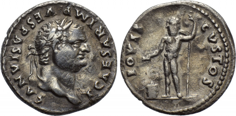 TITUS (Caesar, 69-79). Denarius. Rome. 

Obv: T CAESAR IMP VESPASIANVS. 
Laur...