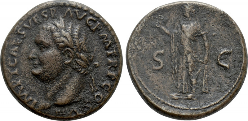 TITUS (79-81). As. Rome. 

Obv: IMP T CAES VESP AVG P M TR P COS VIII(?). 
La...