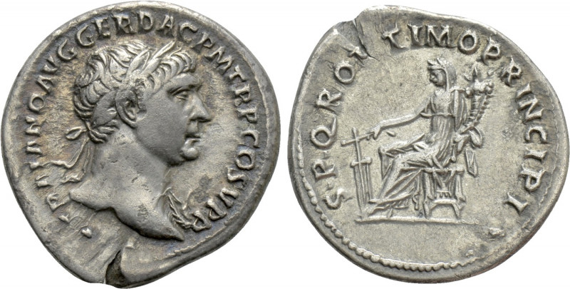 TRAJAN (98-117). Denarius. Rome. 

Obv: IMP TRAIANO AVG GER DAC P M TR P COS V...