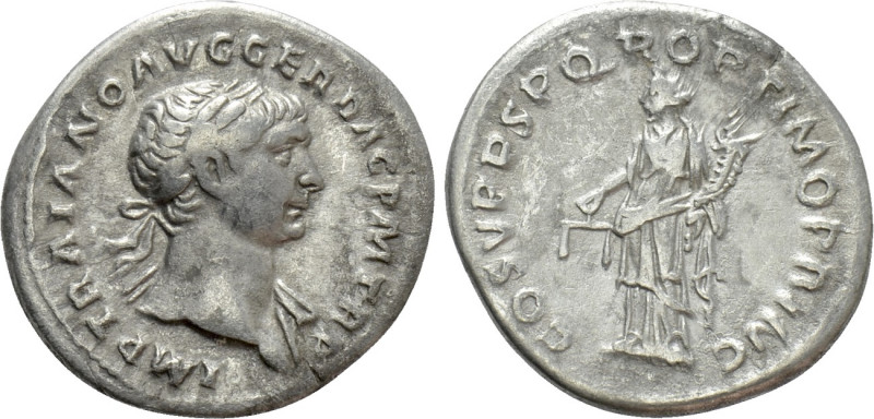TRAJAN (98-117). Denarius. Rome. 

Obv: IMP TRAIANO AVG GER DAC P M TR P. 
La...