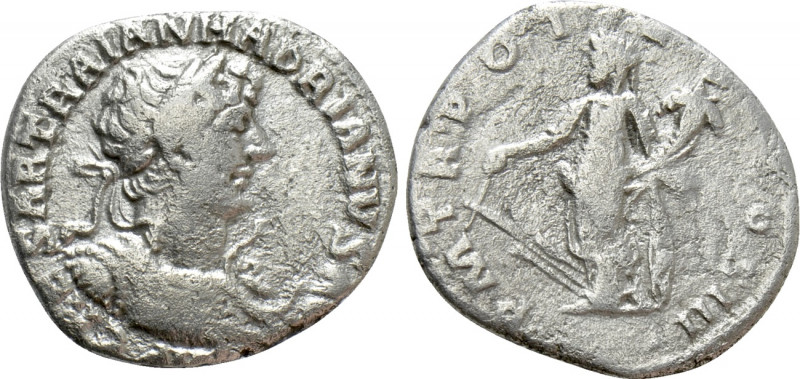 HADRIAN (117-138). Denarius. Antioch. 

Obv: IMP CAESAR TRAIAN HADRIANVS AVG. ...