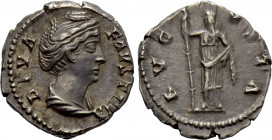 DIVA FAUSTINA I (Died 140/1). Denarius. Rome