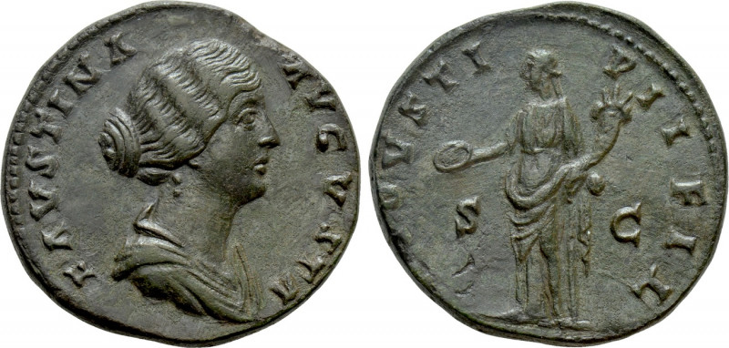 FAUSTINA II (Augusta, 147-175). Sestertius. Rome. 

Obv: FAVSTINA AVGVSTA. 
D...