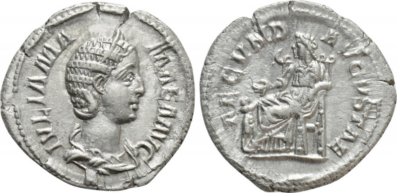 JULIA MAMAEA (Augusta, 222-235). Denarius. Rome. 

Obv: IVLIA MAMAEA AVG. 
Di...