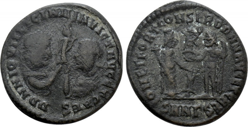 LICINIUS I with LICINIUS II (308-324). Follis. Nicomedia. 

Obv: DD NN IOVII L...