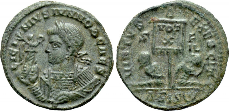 LICINIUS II (Caesar, 317-324). Follis. Siscia. 

Obv: LICINIVS IVN NOB CAES. ...