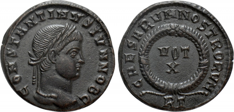 CONSTANTINE II (Caesar, 316-337). Follis. Rome. 

Obv: CONSTANTINVS IVN NOB C....