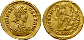 HONORIUS (393-423). GOLD Solidus. Mediolanum