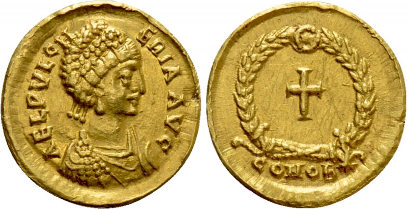 AELIA PULCHERIA (Augusta, 414-453). GOLD Tremissis. Constantinople. 

Obv: AEL...
